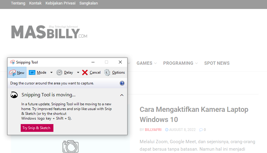 Cara Screenshot di Windows 7 Menggunakan Aplikasi