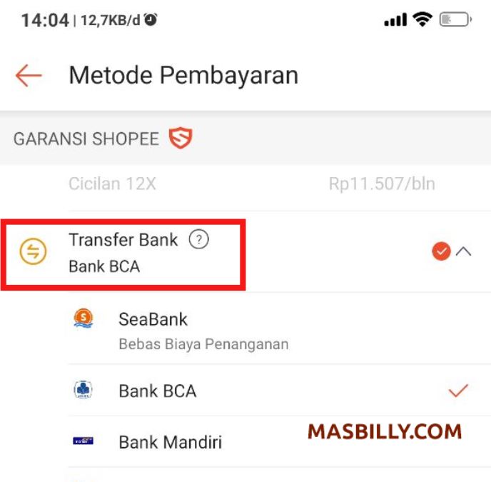 Nomor Virtual Account Shopee