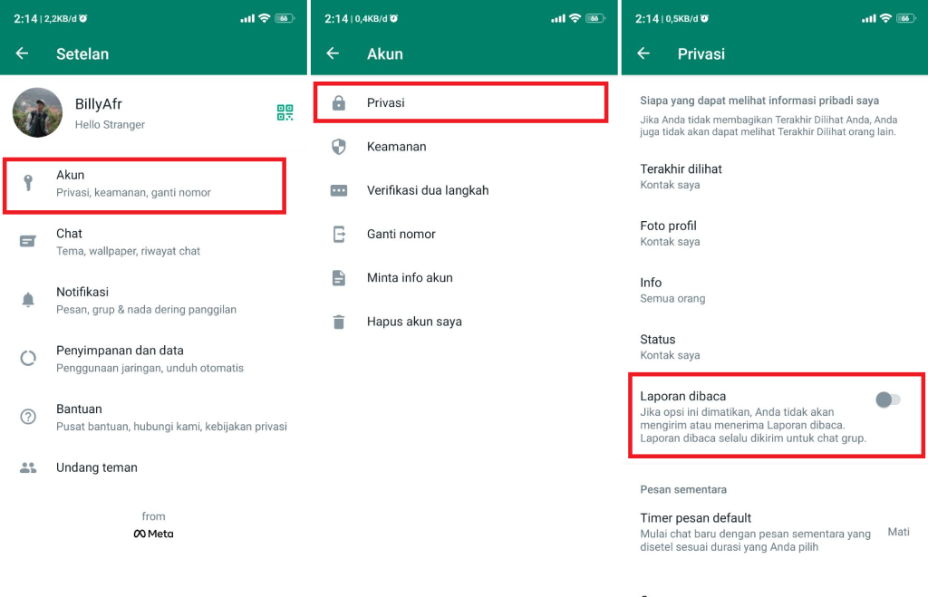 cara WhatsApp tidak centang biru android