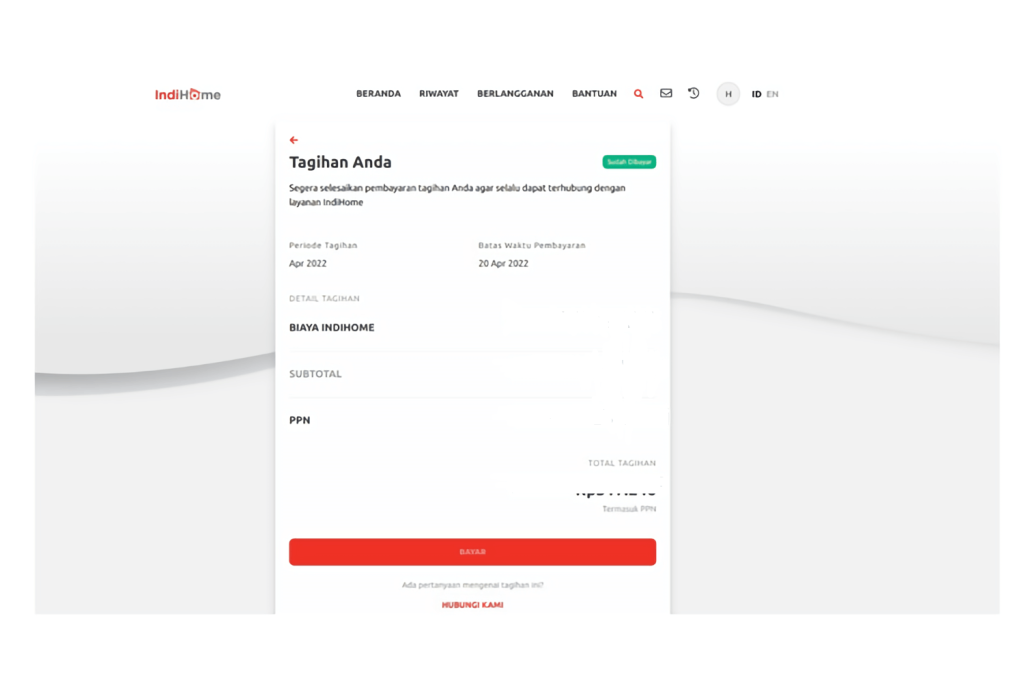 cara cek tagihan indihome