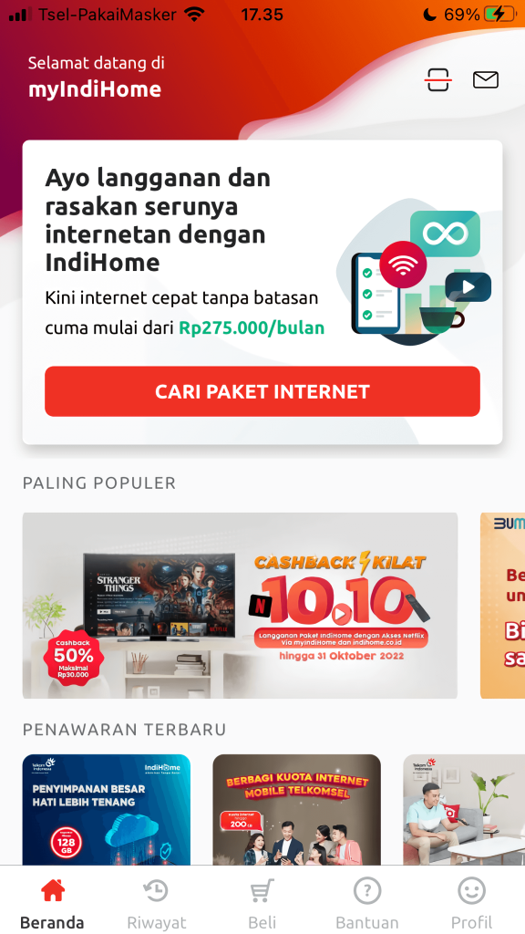 cara cek tagihan indihome