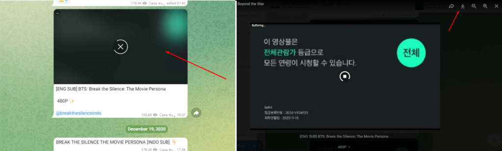 cara download video di Telegram