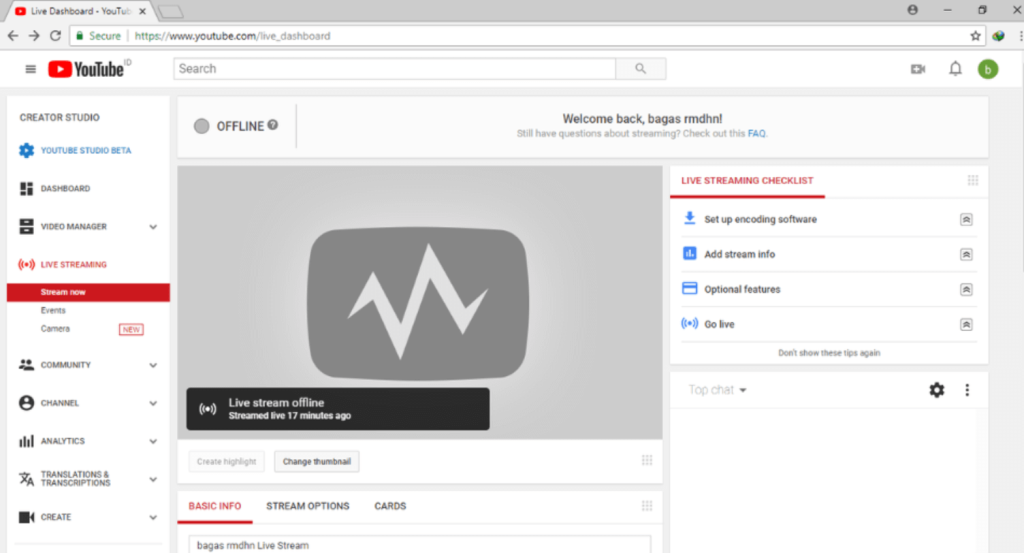 cara live streaming youtube di android